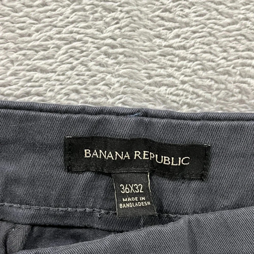 Banana Republic Mens Pants 36x32 Tapered Chino‎ Gray Stretch Pockets Preppy